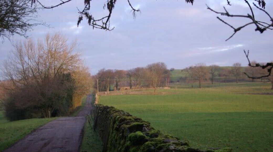 Track to Holeslack Farm The track is seen here looking away from Holeslack Farm towards Helsington Church.
