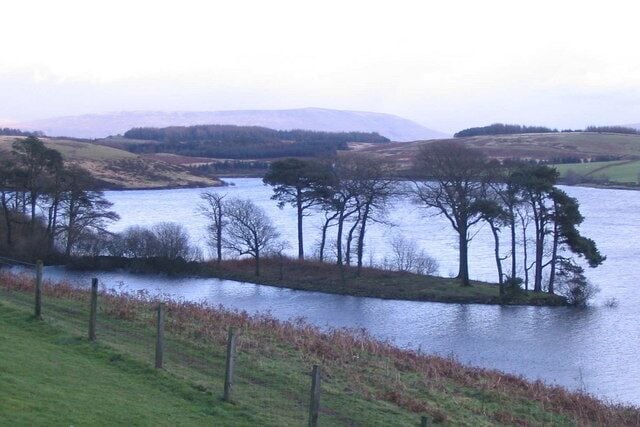 Killington Reservoir The reservoir, and the Howgills beyond, from Killington Services on the M6.