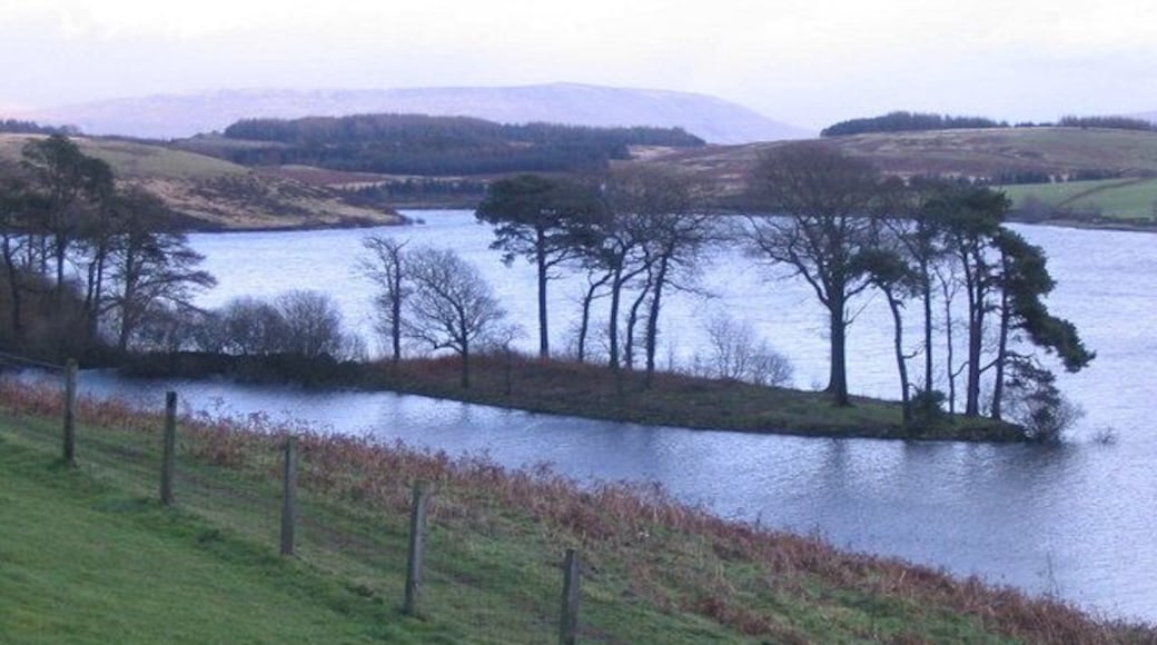 Killington Reservoir The reservoir, and the Howgills beyond, from Killington Services on the M6.