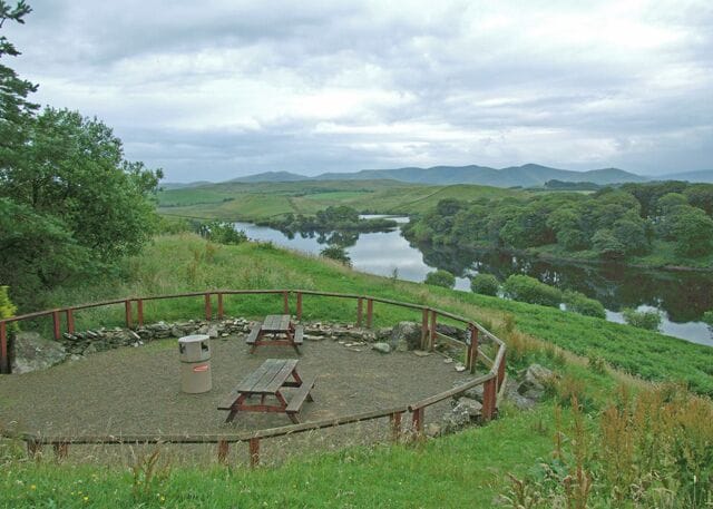Killington Lake Picnic area at Killington motorway services on M6. Killington lake was originally constructed as a reservoir to provide water for the Lancaster canal it is now used for fishing and water sports.