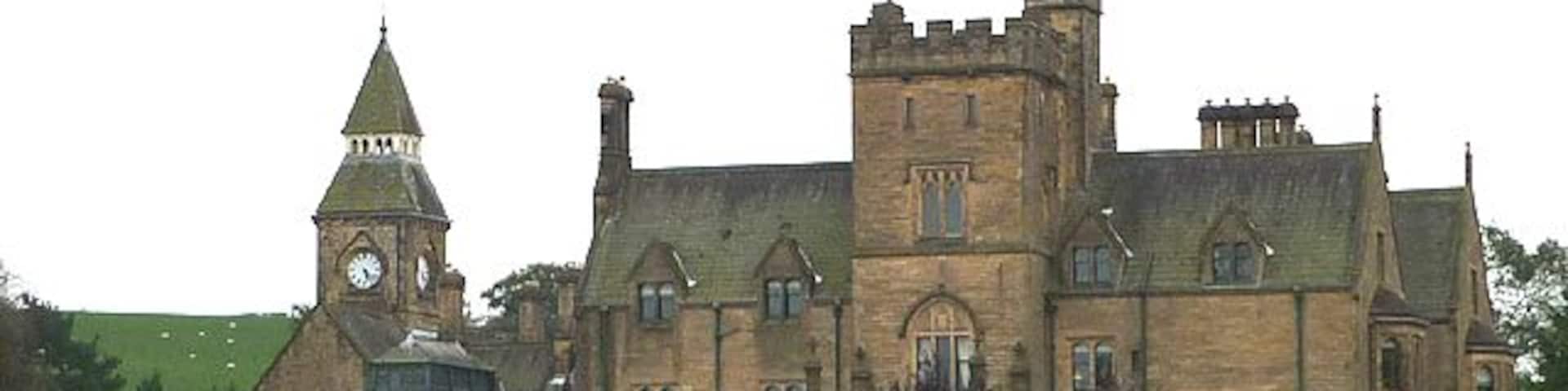 Photograph of the entrance front of Sedgwick House; enhanced by myself