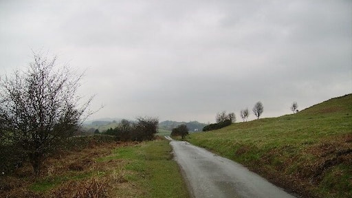 Road The Helm. Road on the slopes of The Helm a small hill outside Oxenholme