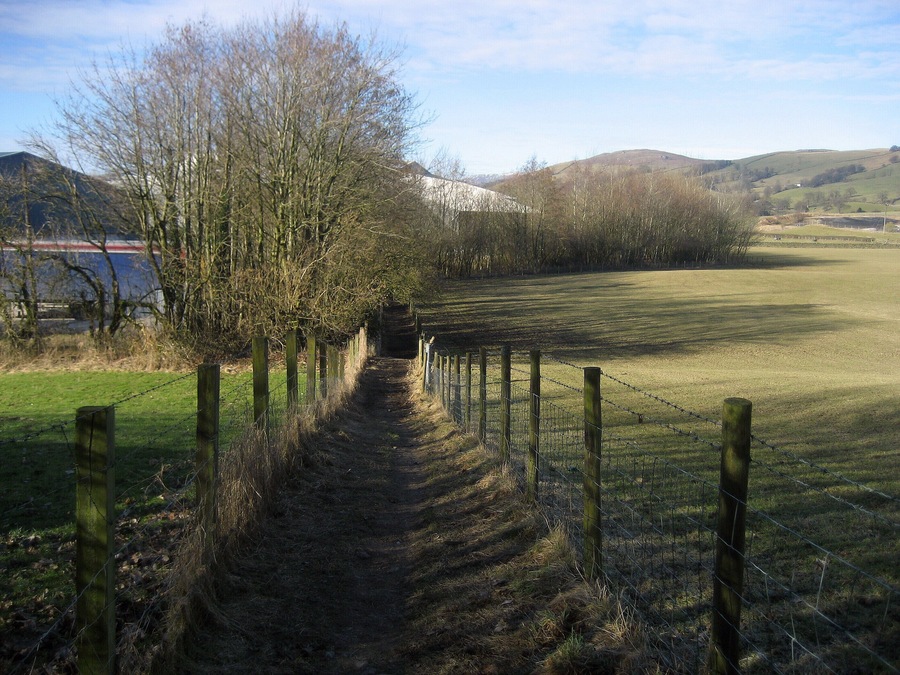 Dales Way in Burneside The long distance footpath is obliged to trace the boundary of an industrial estate at Burneside before it can reach the River Kent.