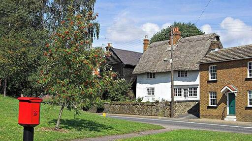 Heath Green. Heath Green in Heath and Reach with period cottages and a modern Post box!