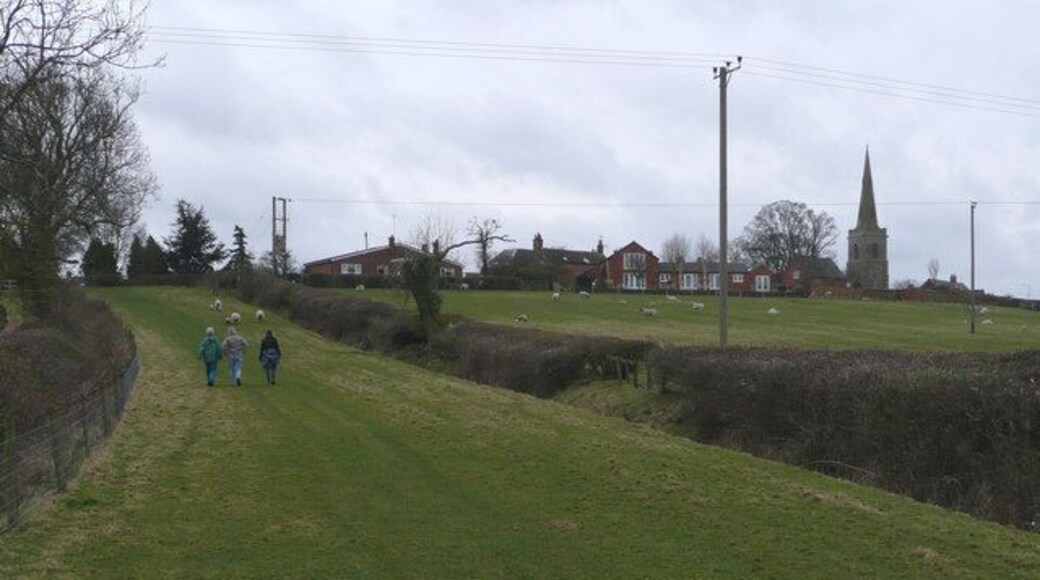 Theddingworth from the Green Lane The farmer describes this as a green lane, although it was being used as sheep pasture when the photograph was taken.