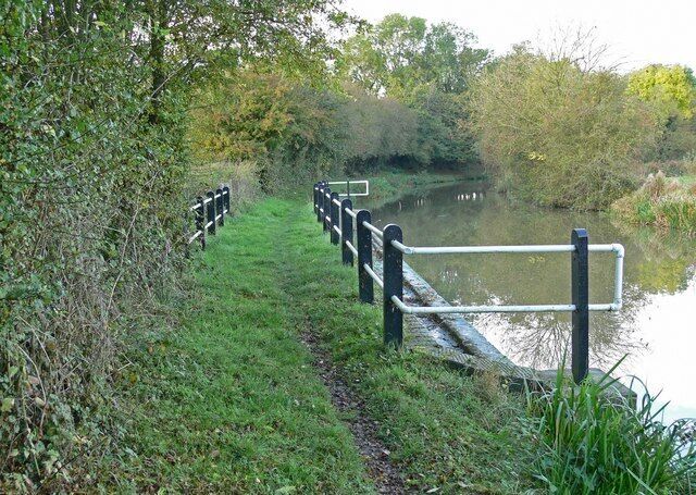 Grand Union Canal and towpath Near North Kilworth in Leicestershire.