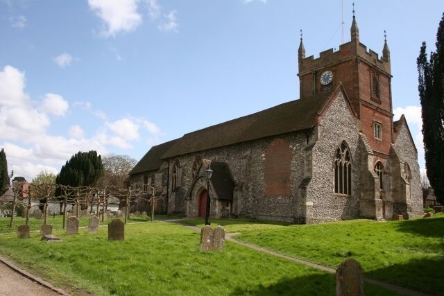 Odiham. All Saints Church - a flint built church with 17c tower.