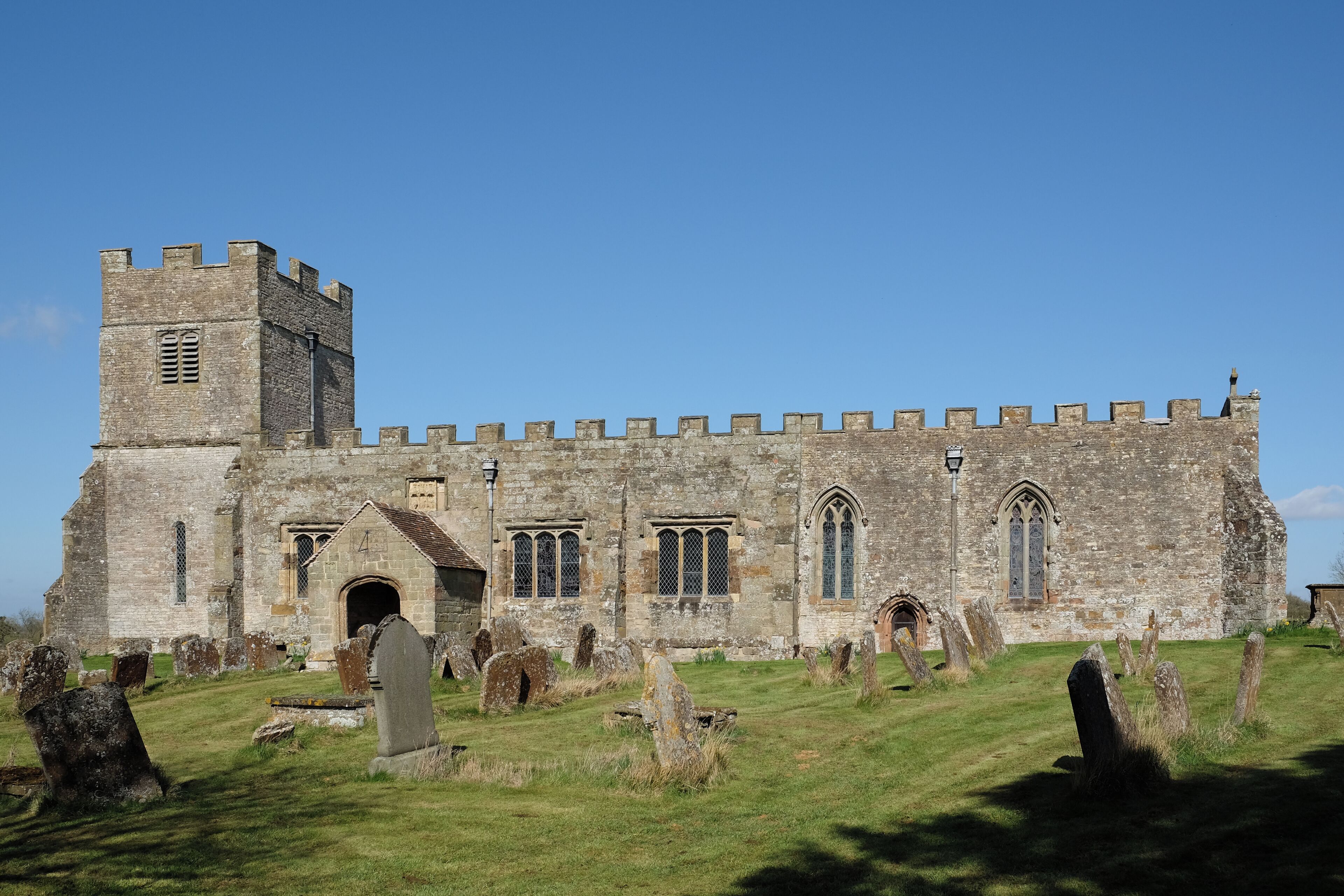 St. Giles Church, Chesterton, Warwickshire. This Grade II listed building church was founded in the 11th Century.