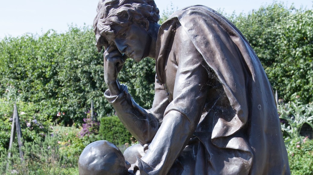 A Statue of Hamlet at The William Shakespeare Memorial at Bancroft Gardens in Stratford upon Avon in Warwickshire in the UK