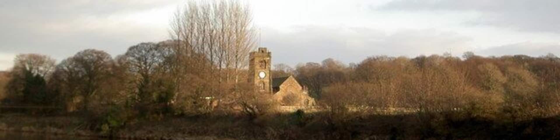 Samlesbury Church and the Ribble Seen from across the Ribble on a bright December afternoon, this church might have been painted by Constable...