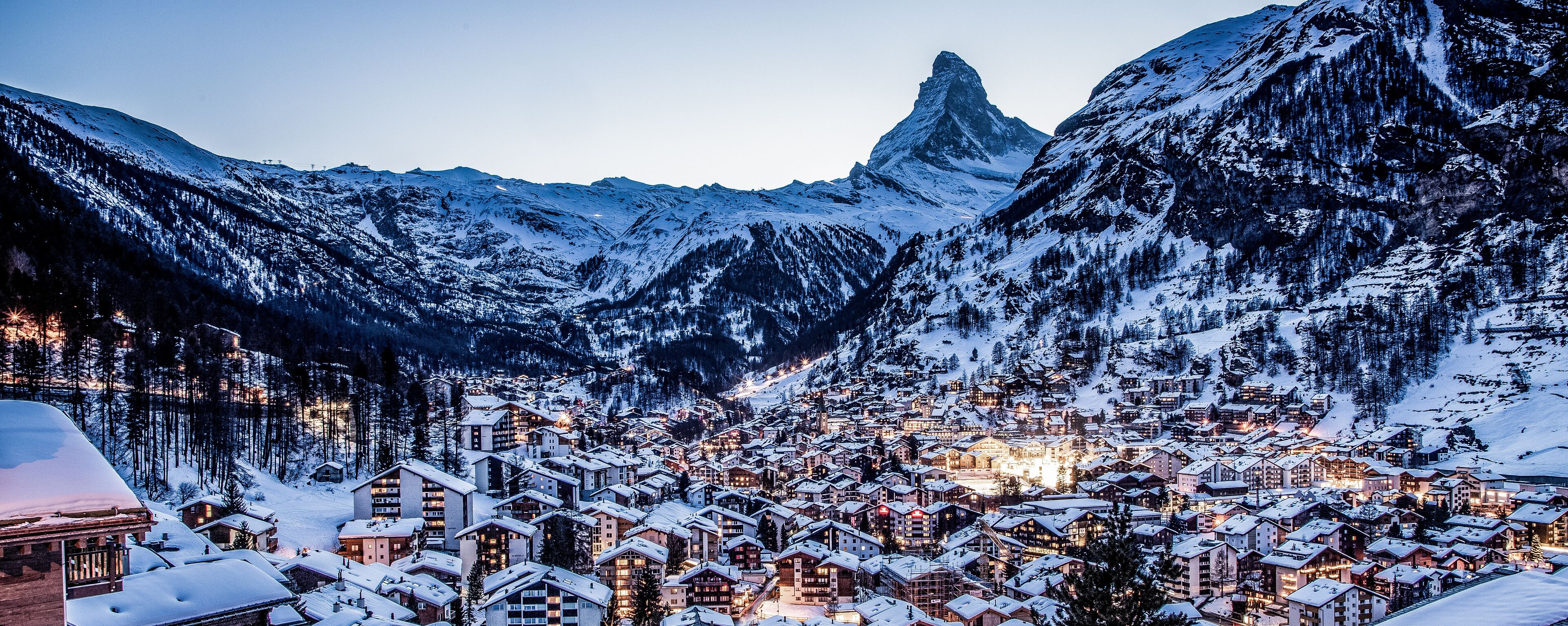 amazing view of Matterhorn peak from Zermatt