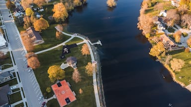 aerial view of a suburban park (grafton, wisconsin)