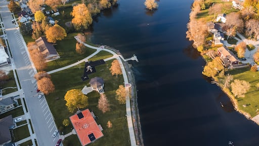 aerial view of a suburban park (grafton, wisconsin)