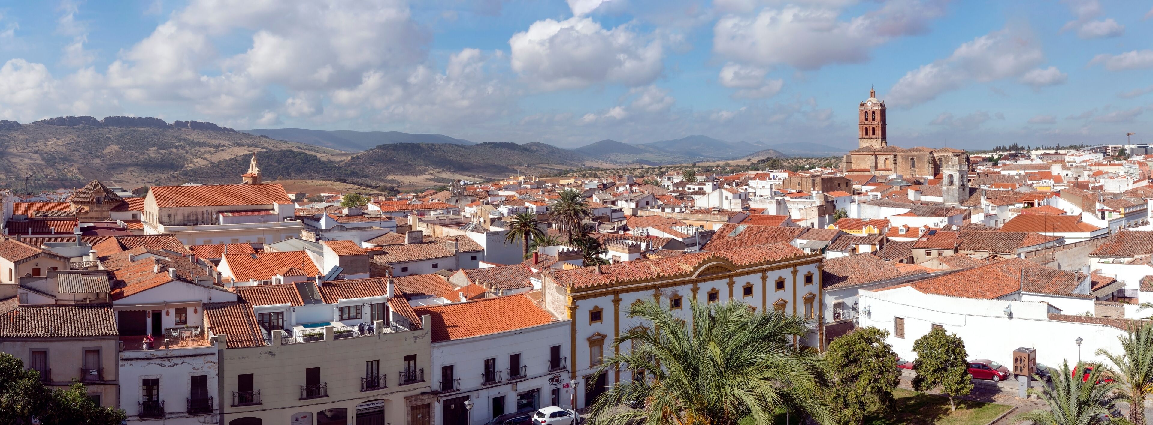 Panoramic view of the Extremaduran town of Zafra, in the province of Badajoz, Extremadura, Spain.