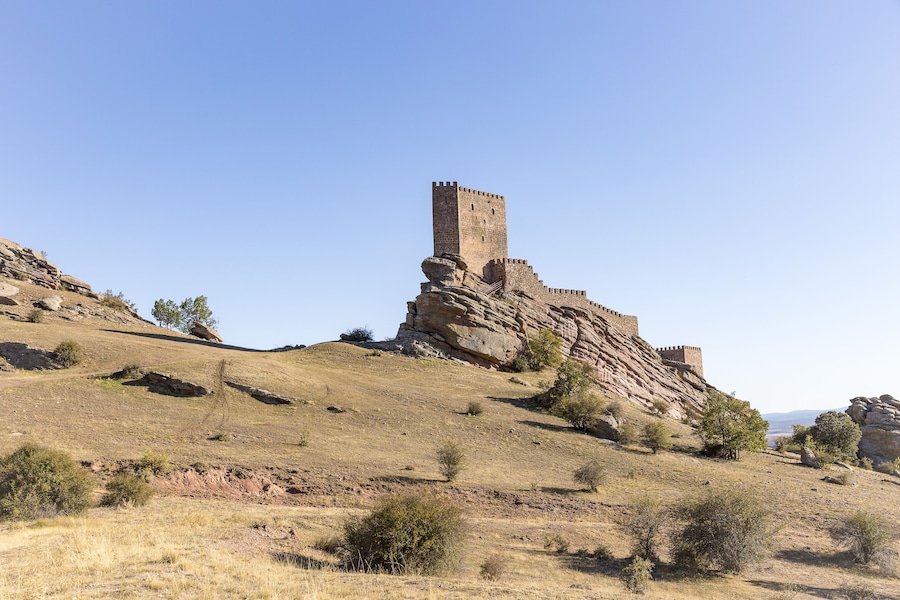 Medieval Castle of Zafra in Campillo de Duenas, Province of Guadalajara, Spain