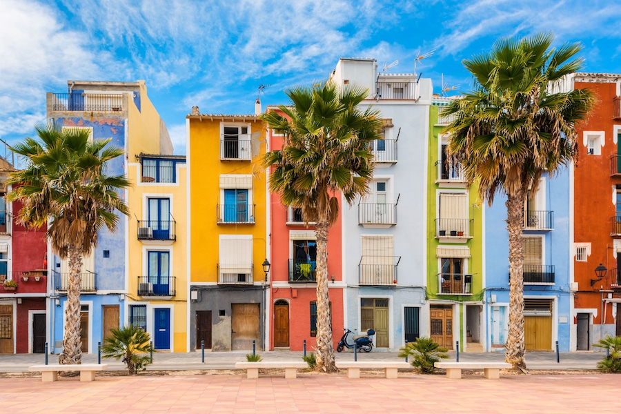 Village of Villajoyosa, Costa Blanca, Spain at springtime
