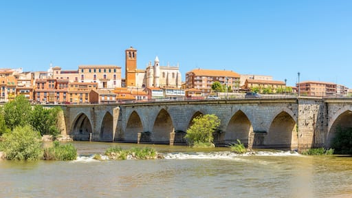 Panoramic view at the Tordesillas town with Douro river in Spain