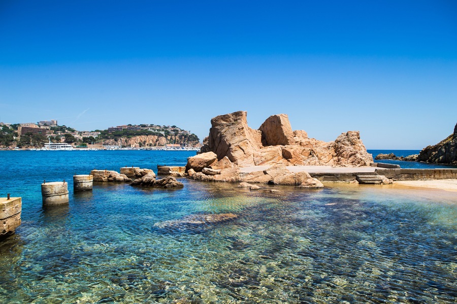 Costa Brava landscape of Sant Feliu de Guixols bay., Shutterstock ID 203655145, Purchase Order: -
