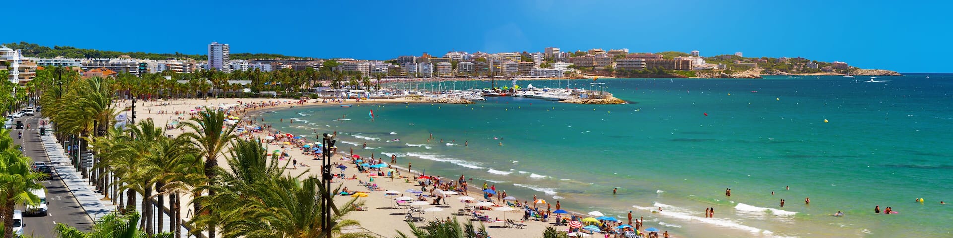 View of Platja Llarga beach in Salou Spain