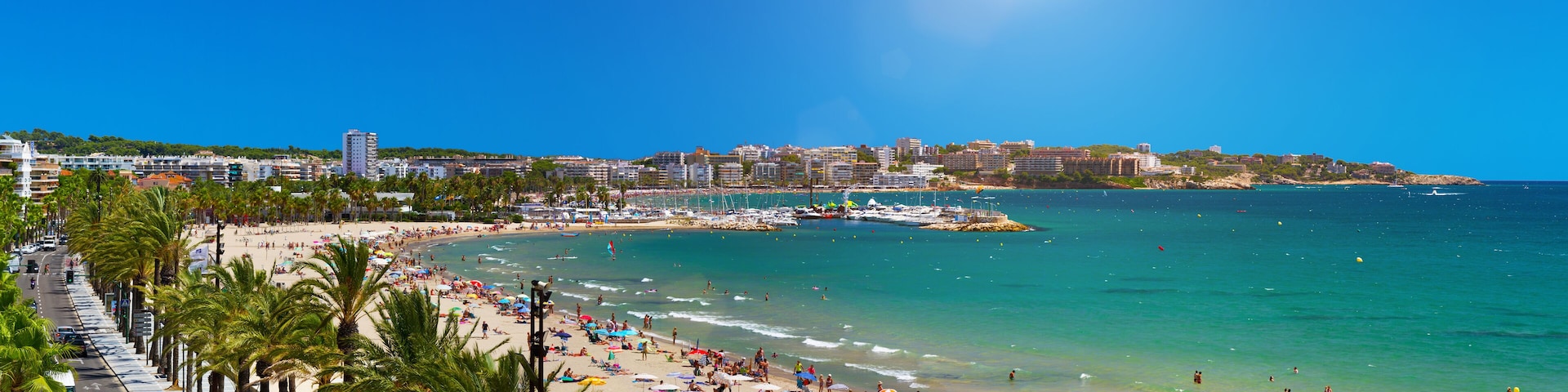 View of Platja Llarga beach in Salou Spain