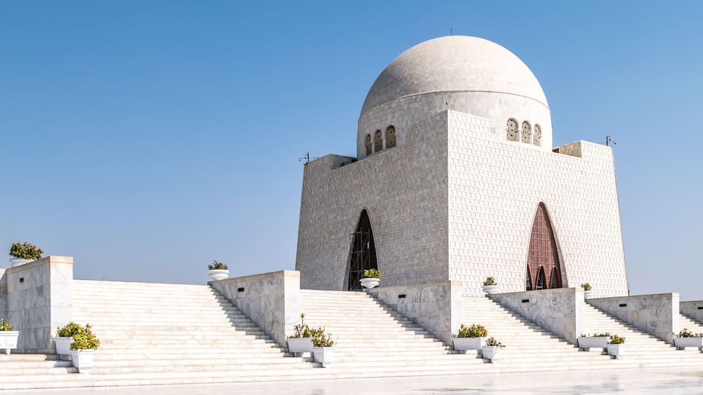 View at the Mazar-e-Quaid also known as Jinnah Mausoleum in Karachi - Pakistan