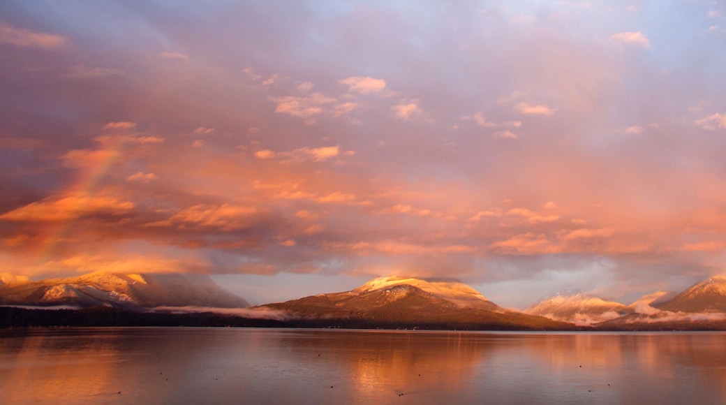 Sunrise rainbow over the sea, Hood Canal, Seabeck, Kitsap County, Washington State, USA