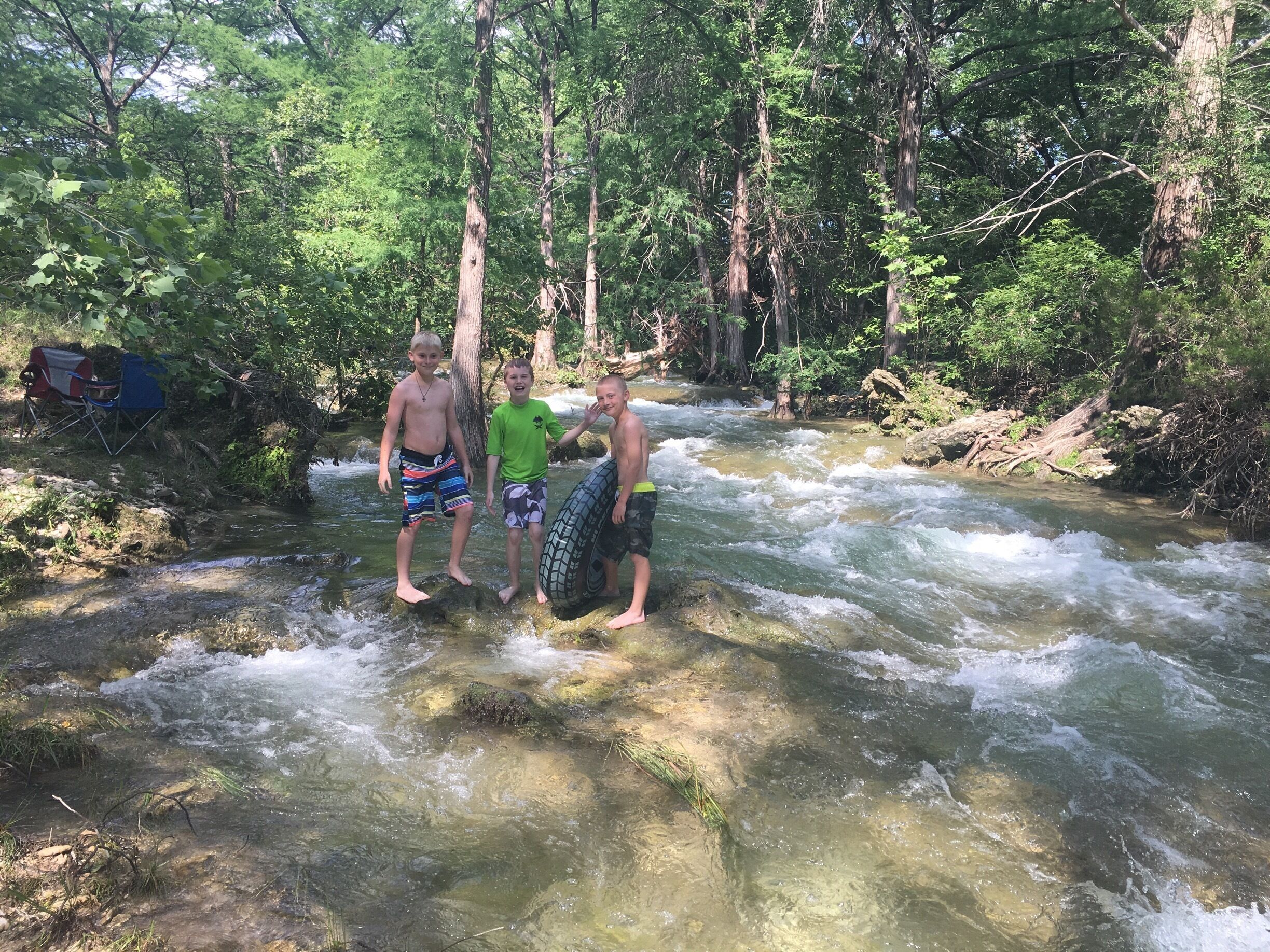 We rented Rock House from Hill Country Premier Lodging.  Waded up the river a couple hundred feet to find these amazing falls after the rain from the previous night.  #endlesssummer