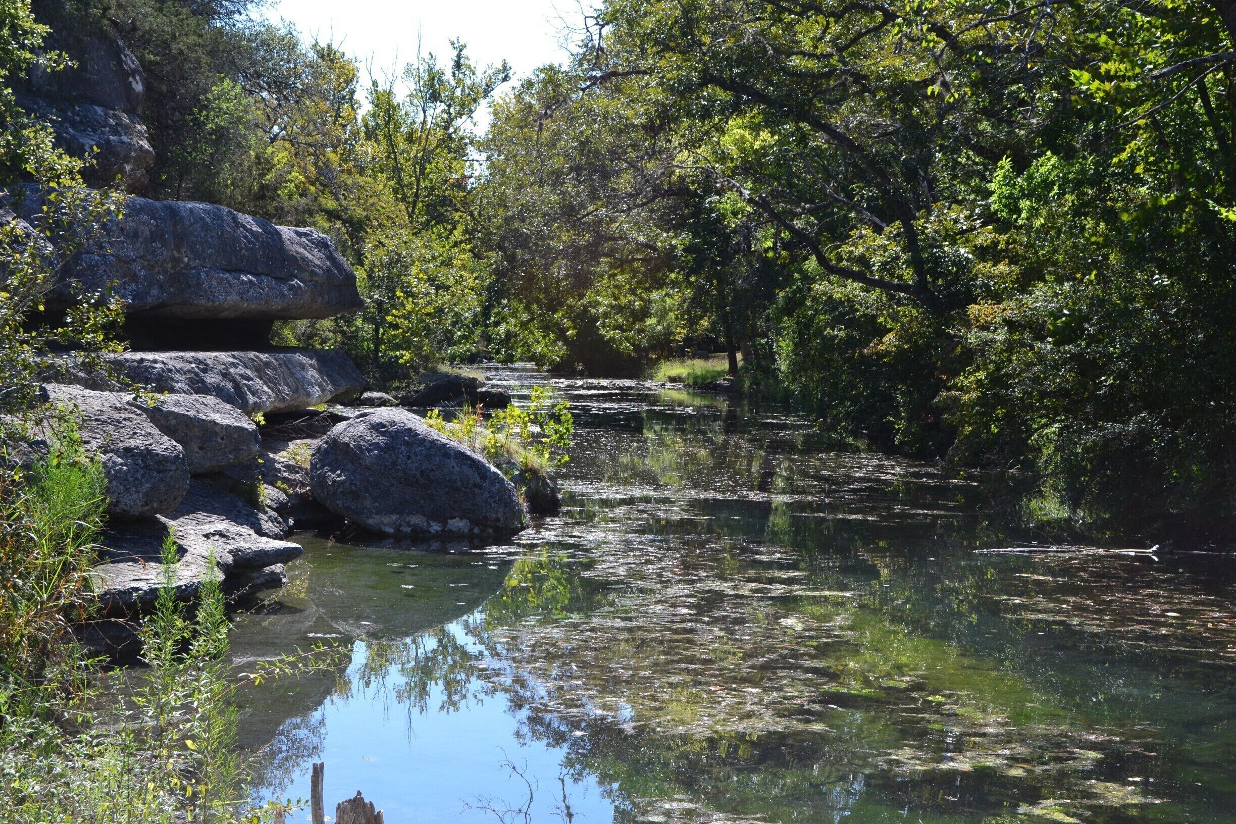 The creek looking downstream from Jacob's Well, Wimberley, Texas
