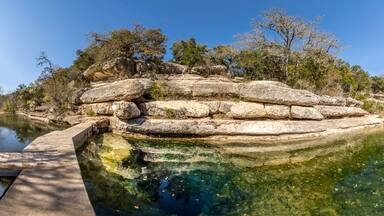 Jacob"s well is a perennial karstic spring in the Texas Hill country