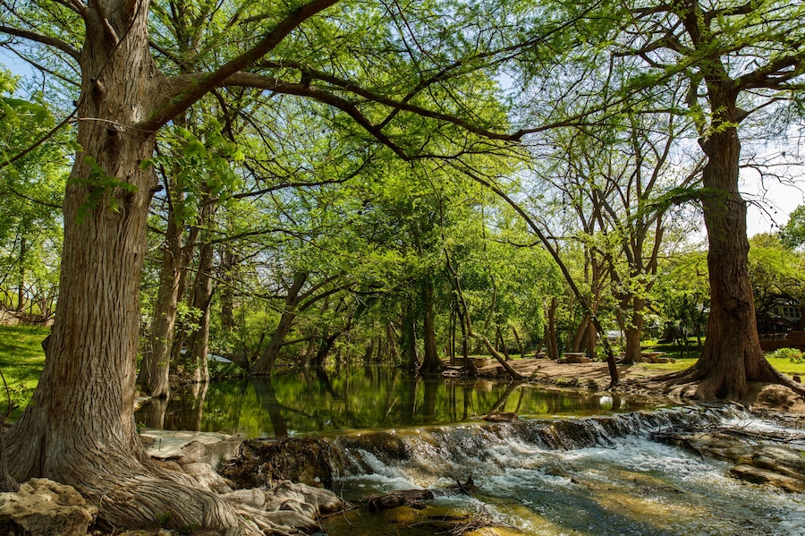 The natural beauty of the Texas Hill Country in the small town of Wimberley.; Shutterstock ID 444309097
