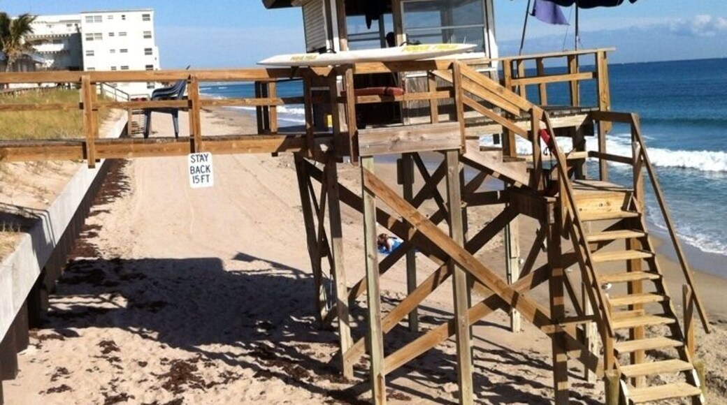 This lifeguard station was destroyed recently due to the ongoing beach erosion taking place along the east coast (south florida).