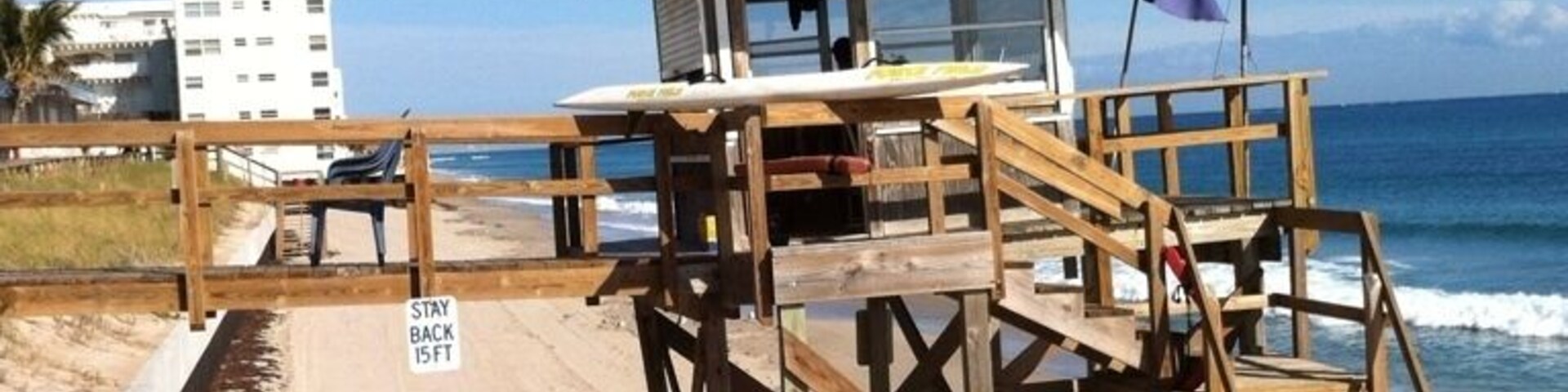 This lifeguard station was destroyed recently due to the ongoing beach erosion taking place along the east coast (south florida).