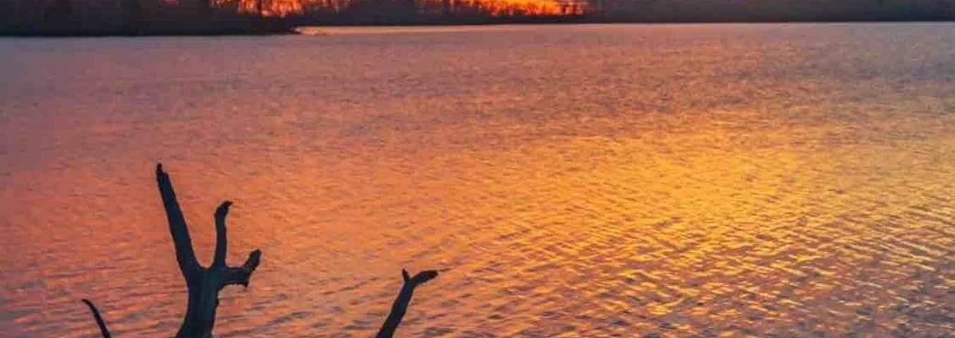 Sunset on Sangchris Lake.