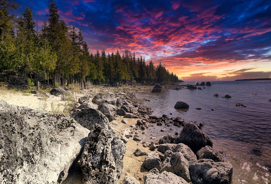 Narnia Trail in Cedarville, Michigan, at sunset