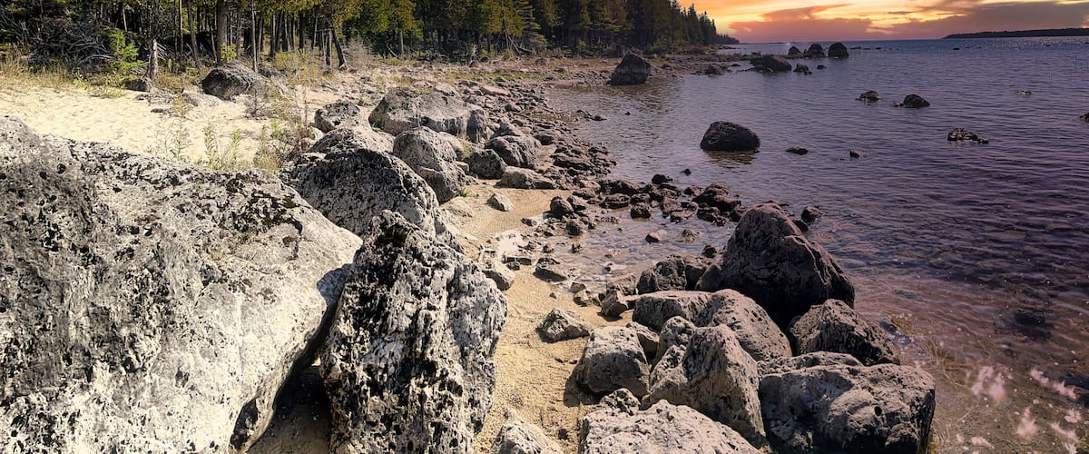 Narnia Trail in Cedarville, Michigan, at sunset