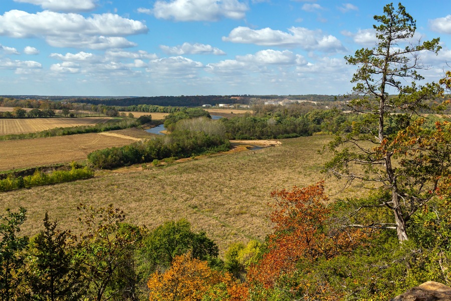 Scenic view from Frenchmans Bluff in Cuivre River State Park in Troy, Missouri