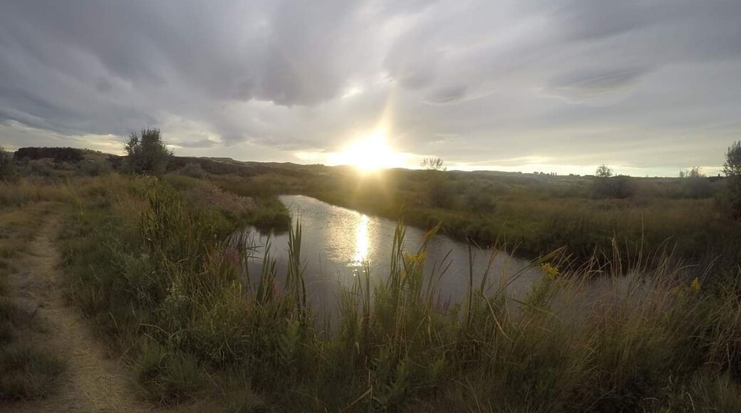 Swollen, swirling clouds on our hike through this wildlife refuge. Its a long ways from anything but pretty awesome to hike through.