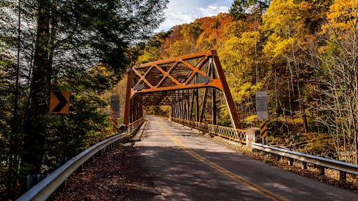Historic Truss Crossing in Autumn - Mountville Road Bridge - Lawrence County, Pennsylvania