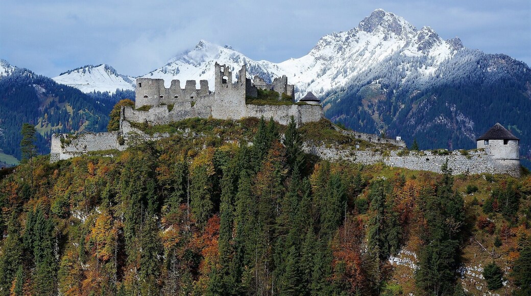 View of the ruins from across the bridge.
