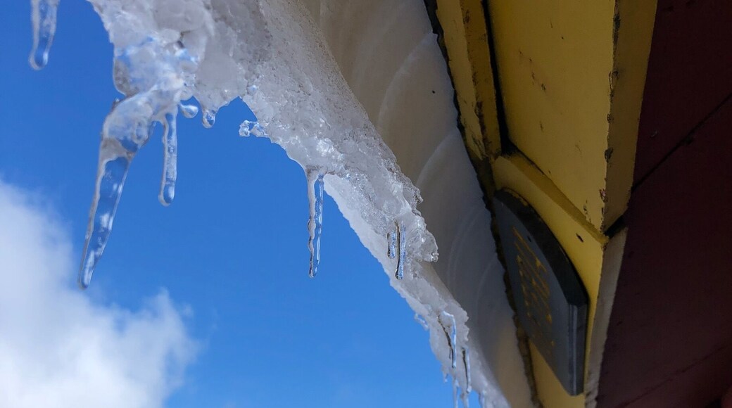 Ice melting on the roof