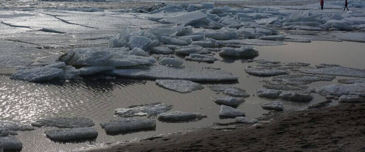 The Baltic sea slowly getting back into liquid state.