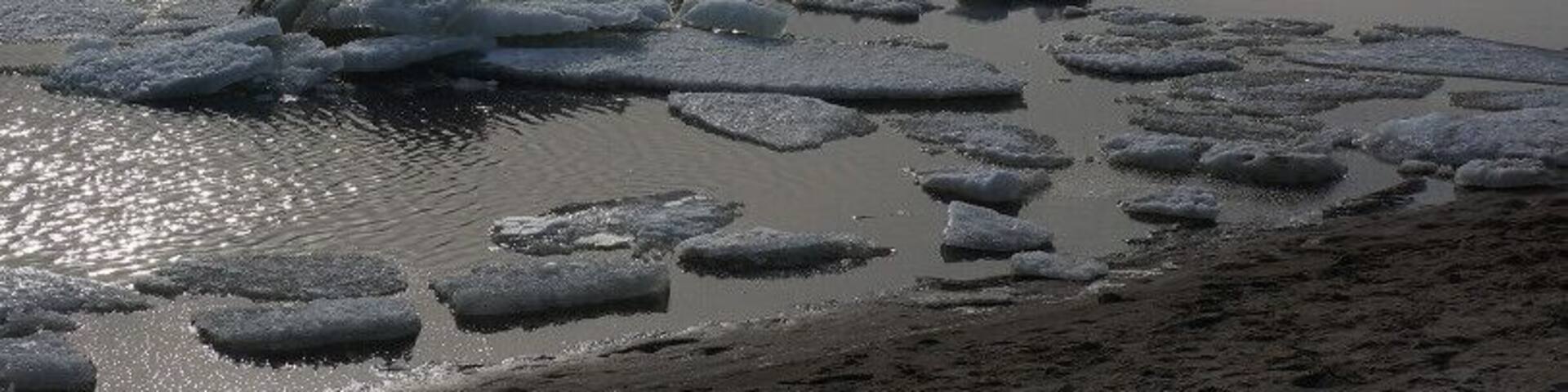 The Baltic sea slowly getting back into liquid state.