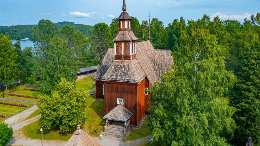 Red timber church at Keuruu, Finland