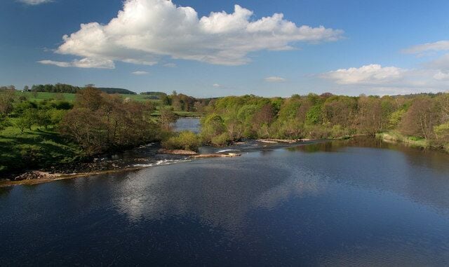 River North Tyne View from Chollerford Bridge looking down the River North Tyne.