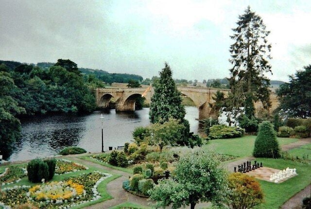 Garden Chess Photograph taken from the George Hotel showing Chollerford Bridge and the North Tyne