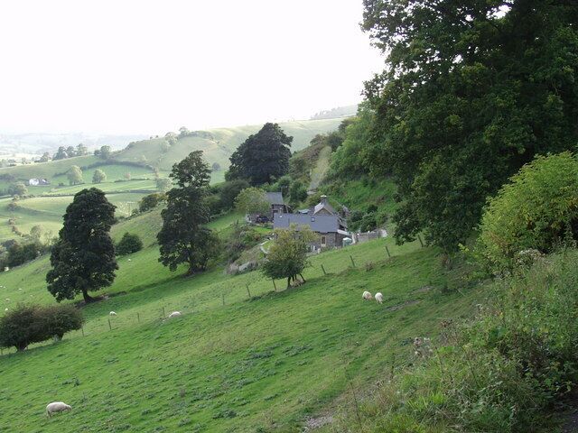Houses at Geufron Tucked in under Mynydd Lledrod these south east facing houses seem to be hanging on the side of the hill.