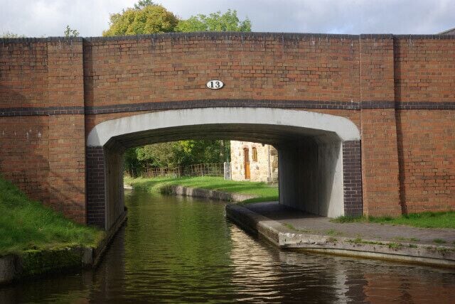 St Martin's Moor Bridge, Llangollen Canal. Modern bridge carrying the B5069 Gobowen - Overton road.