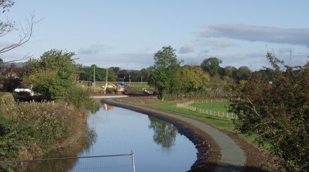 Montgomery Canal as many people wanted to see it. Canal is now almost full of water, it is about 150mm below the canal at Gronwen Wharf and still trickling in. Presumably it is still leaking a bit as all the banks get well wetted.