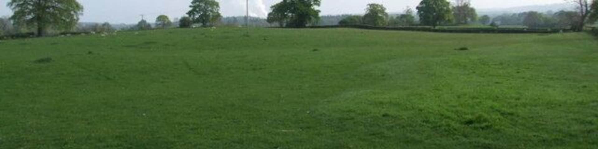 Field with steam from Chirk in the distance.