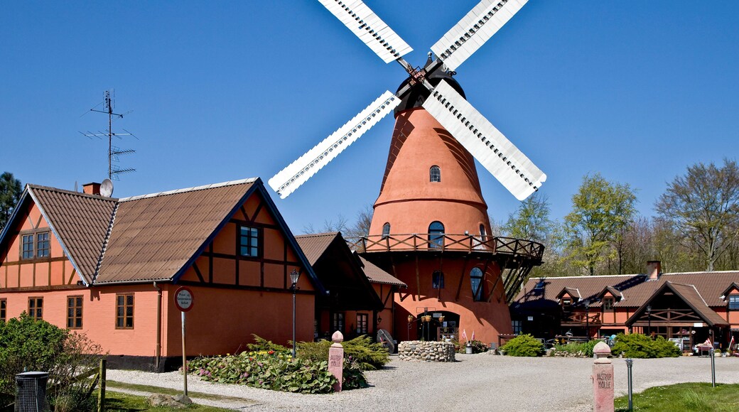 Historic Dutch style windmill, Aastrup, Faaborg, Funen, Denmark, Europe
